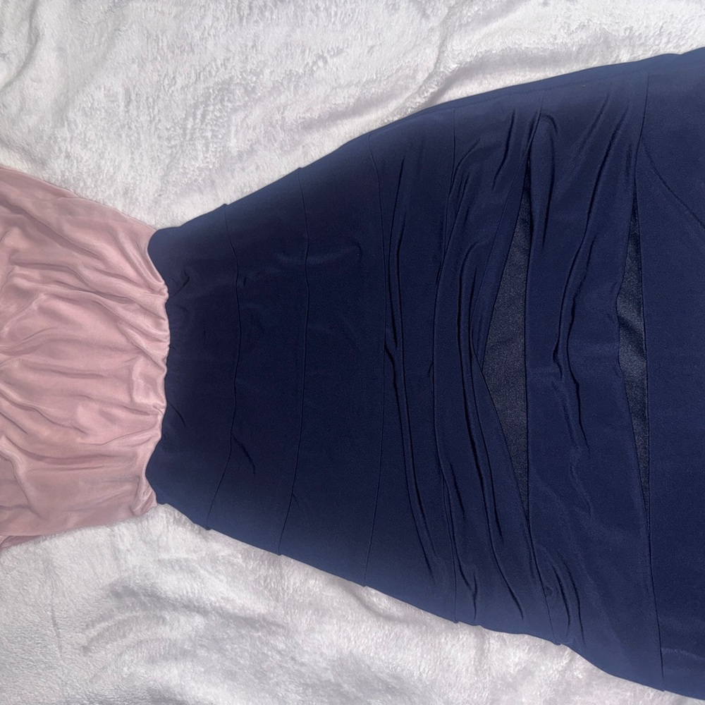 aerie Pink and Navy Two-Tone Pencil Skirt